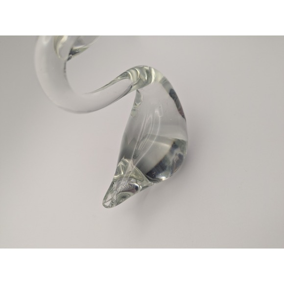 Vintage Clear Glass Swan Figurine Paperweight Elegant Tabletop Decor Accent - Picture 4 of 13